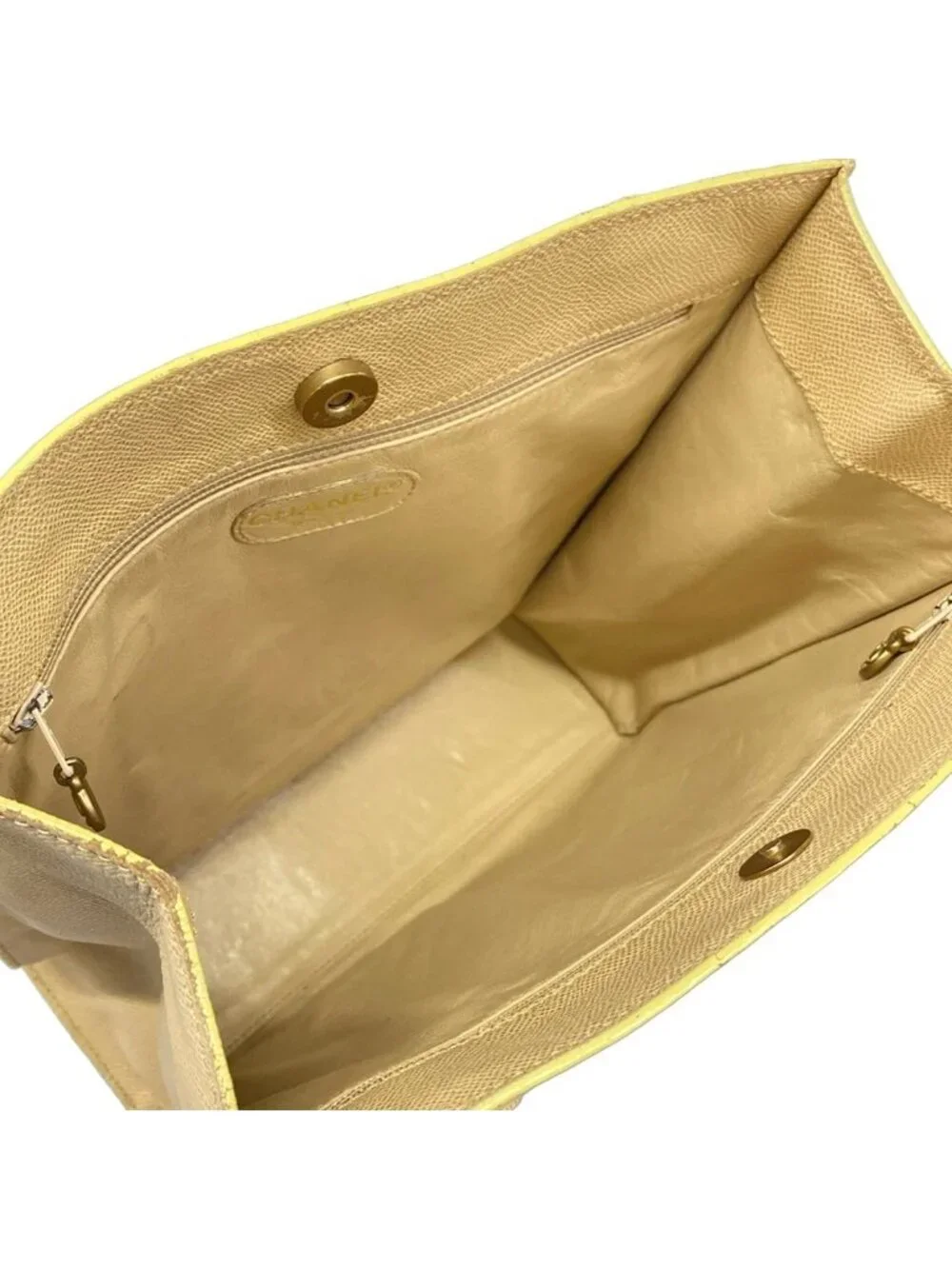 Chanel Tote Bag Beige Gold Logo